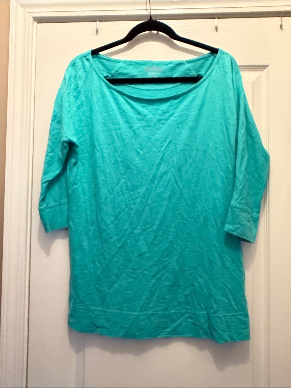 Lilly Pulitzer Teal Boatneck 3/4 Sleeve Top
